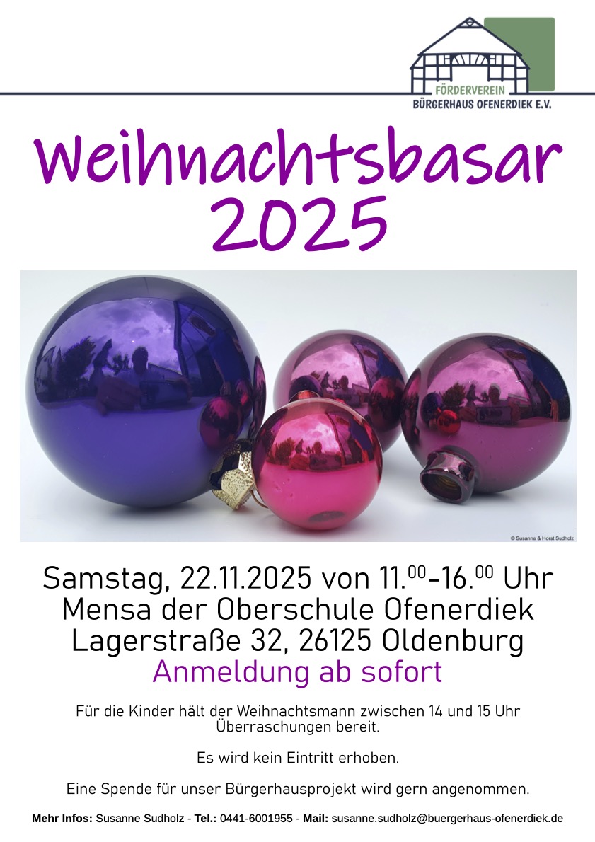 Weihnachtsbasar Bürgerhaus Plakat